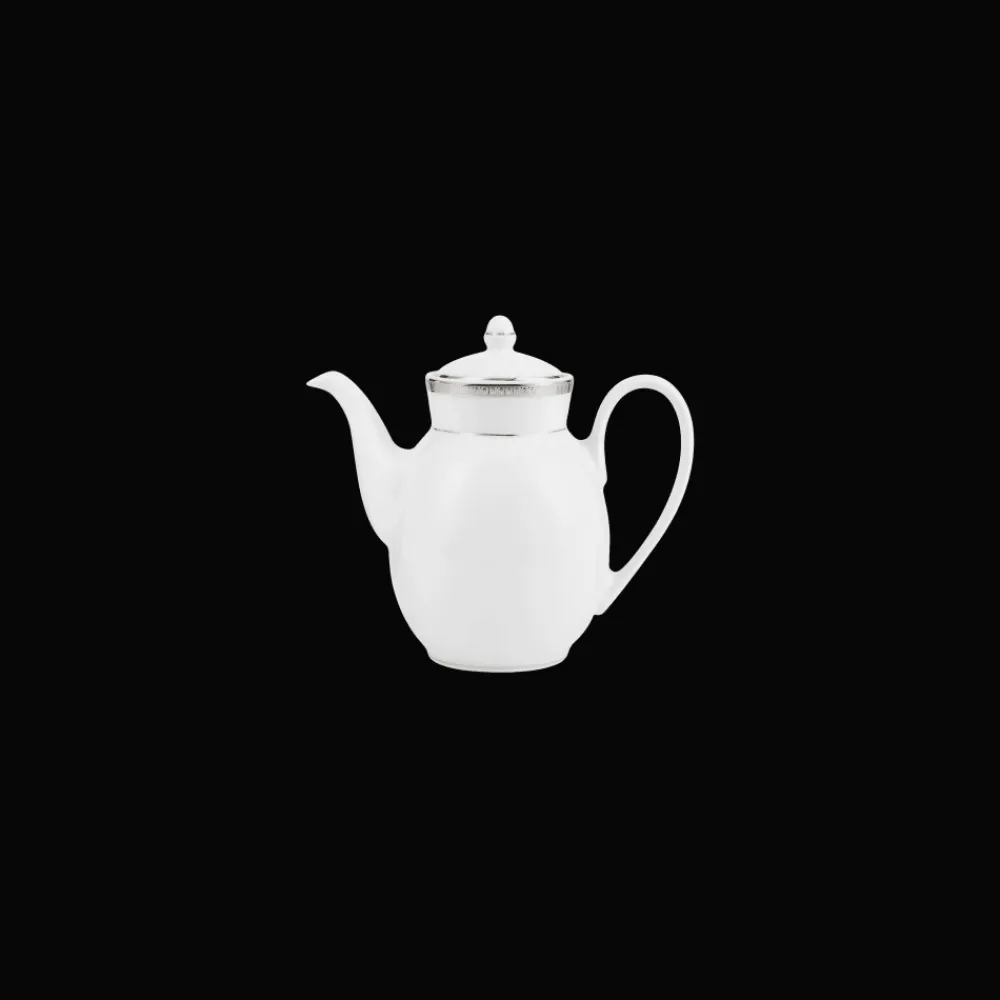 Christofle Porcelain Pot Platinum Finish