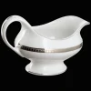Christofle Porcelain Sauce Plate Platinum finish