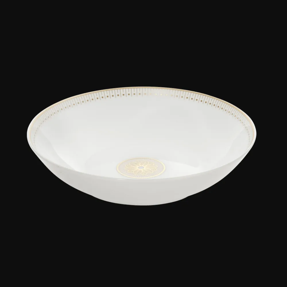 Christofle Porcelain Soup Cereal Bowl Gold Finish