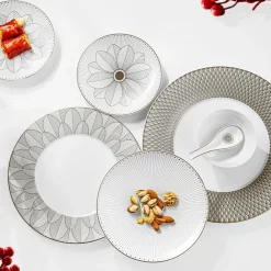 Christofle Porcelain Underplate Platinum Finish