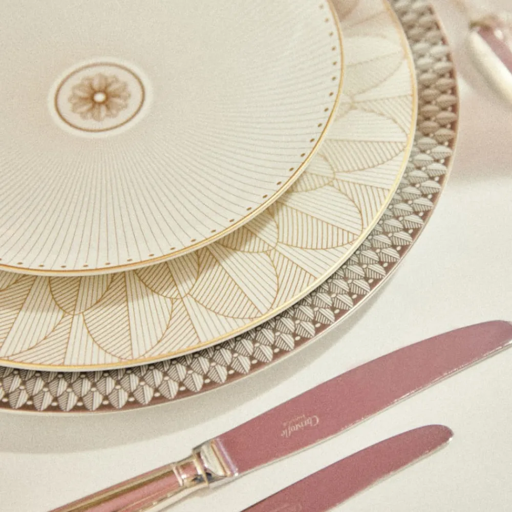 Christofle Porcelain Underplate Platinum Finish