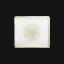 Christofle Rectangular Porcelain Tray Gold Finish - 22 x 20 cm