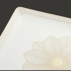 Christofle Rectangular Porcelain Tray Gold Finish - 22 x 20 cm
