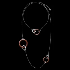 Christofle Rosewood & Sterling Silver Necklace