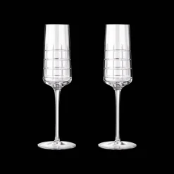 Christofle Set of 2 crystal champagne flutes