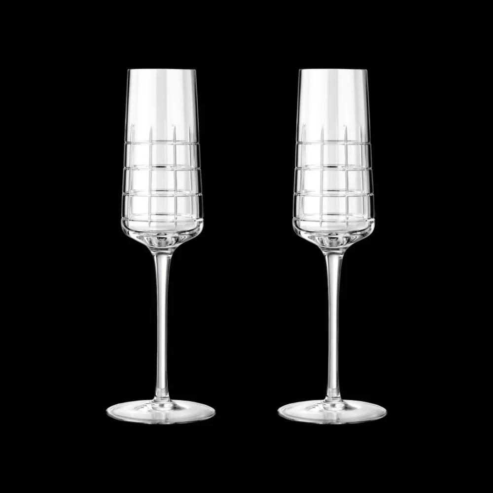 Christofle Set of 2 crystal champagne flutes