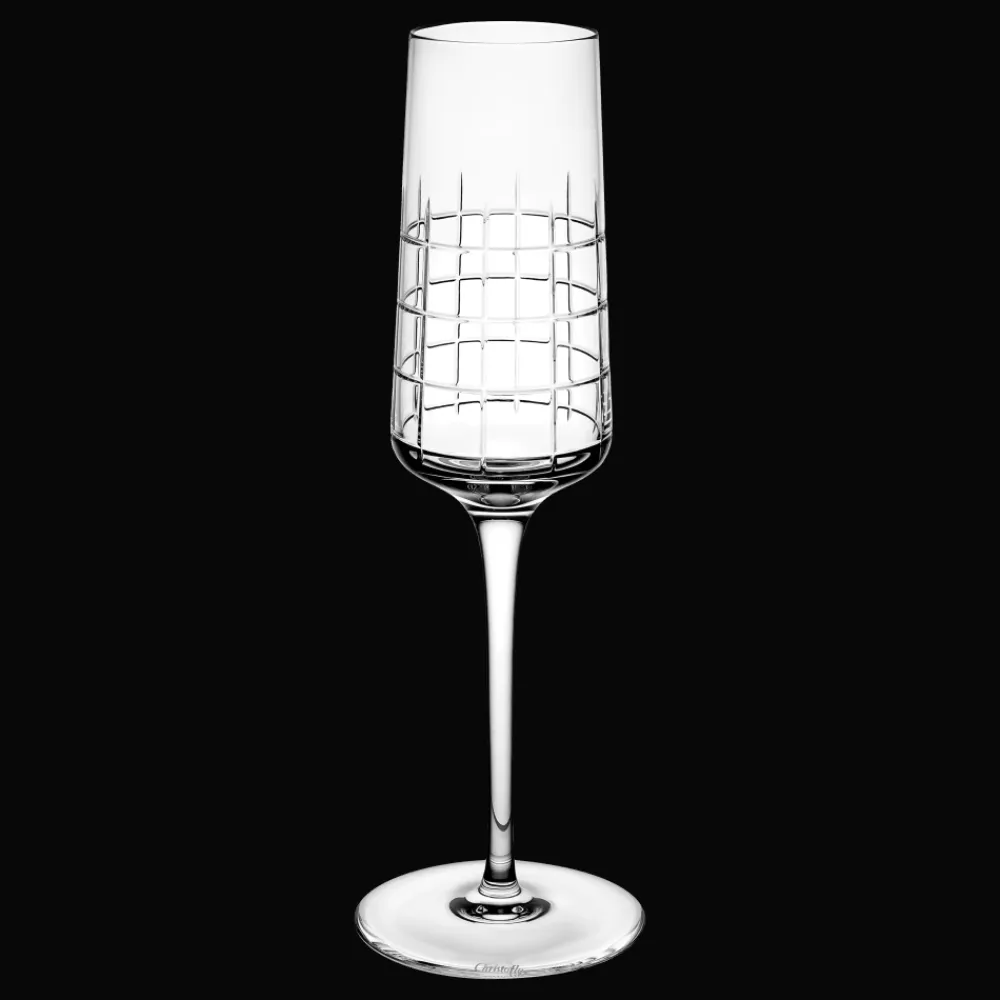 Christofle Set of 2 crystal champagne flutes