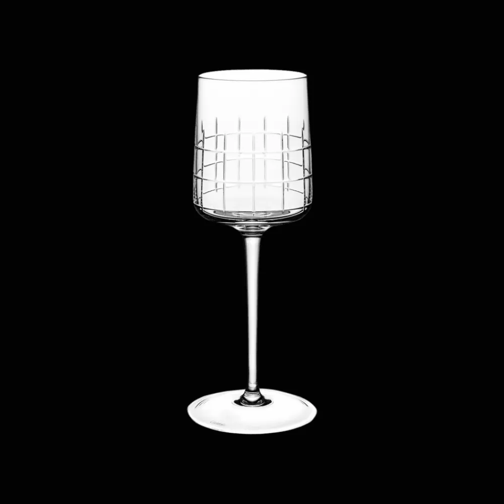 Christofle Set of 2 crystal red wine glasses