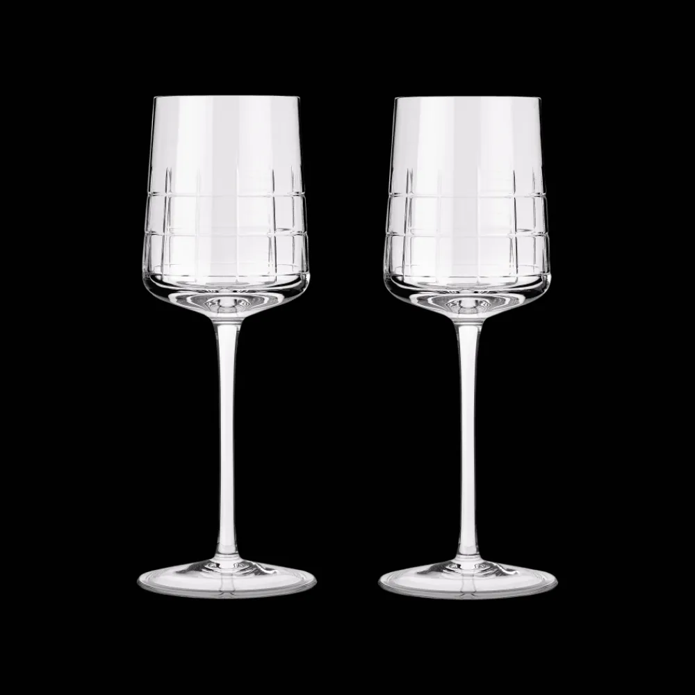 Christofle Set of 2 Crystal White Wine Glasses