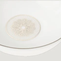Christofle Set of 2 Porcelain Chinese Cups Platinum Finish
