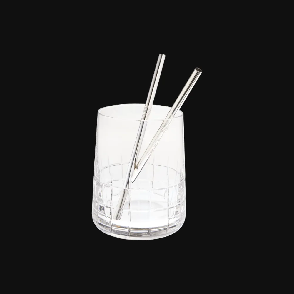Christofle Set of 2 silver plated small straws