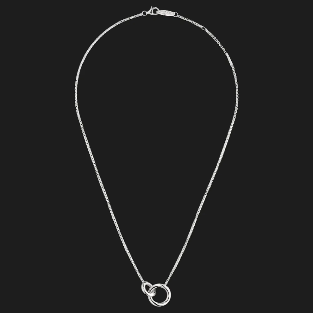 Christofle Short necklace with two rings Idole de Sterling