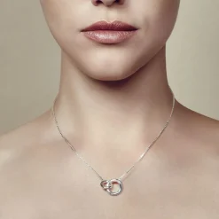 Christofle Short necklace with two rings Idole de Sterling