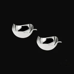 Christofle Silvered Vintage Little Leaf Bowl Duo