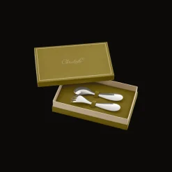 Christofle Silver-Plated Baby Spoon & Fork Set - Rose Quartz