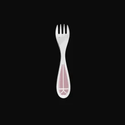 Christofle Silver-Plated Baby Spoon & Fork Set - Rose Quartz