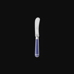 Christofle Silver-Plated Butter Spreader - Marbled Blue