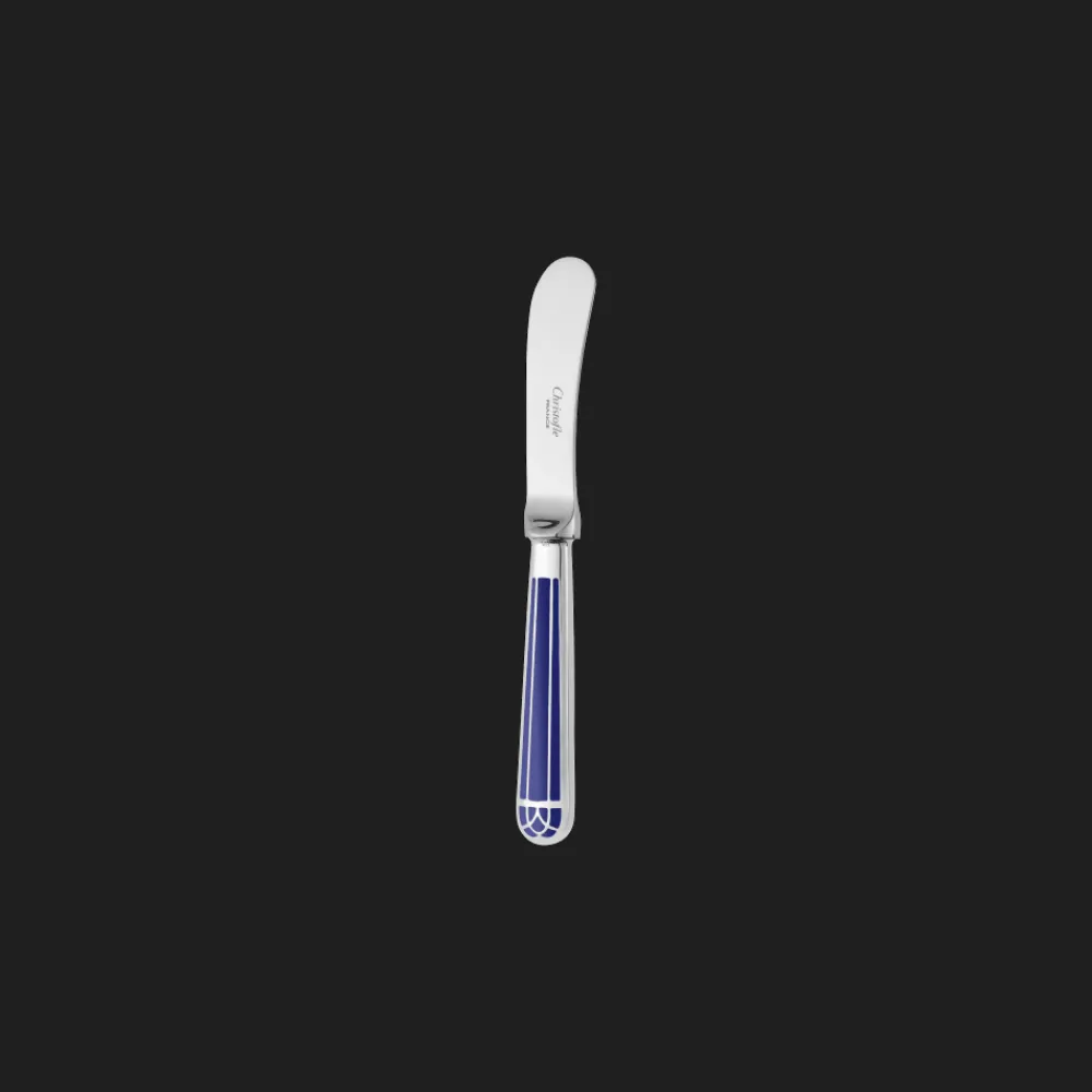 Christofle Silver-Plated Butter Spreader - Marbled Blue