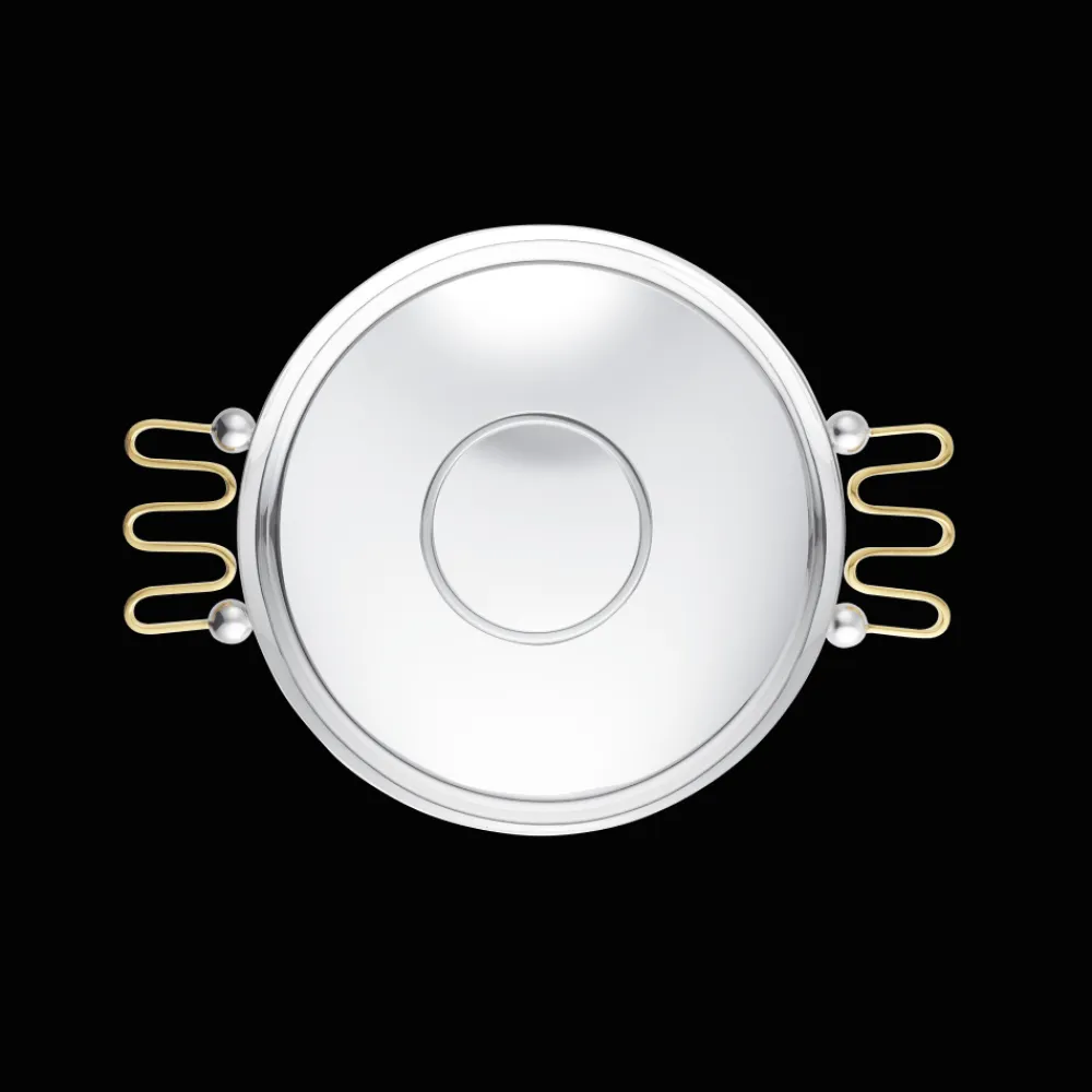 Christofle Silver-plated Centerpiece with Gilded Handles