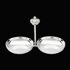 Christofle Silver-Plated Double Dog & Cat Bowl