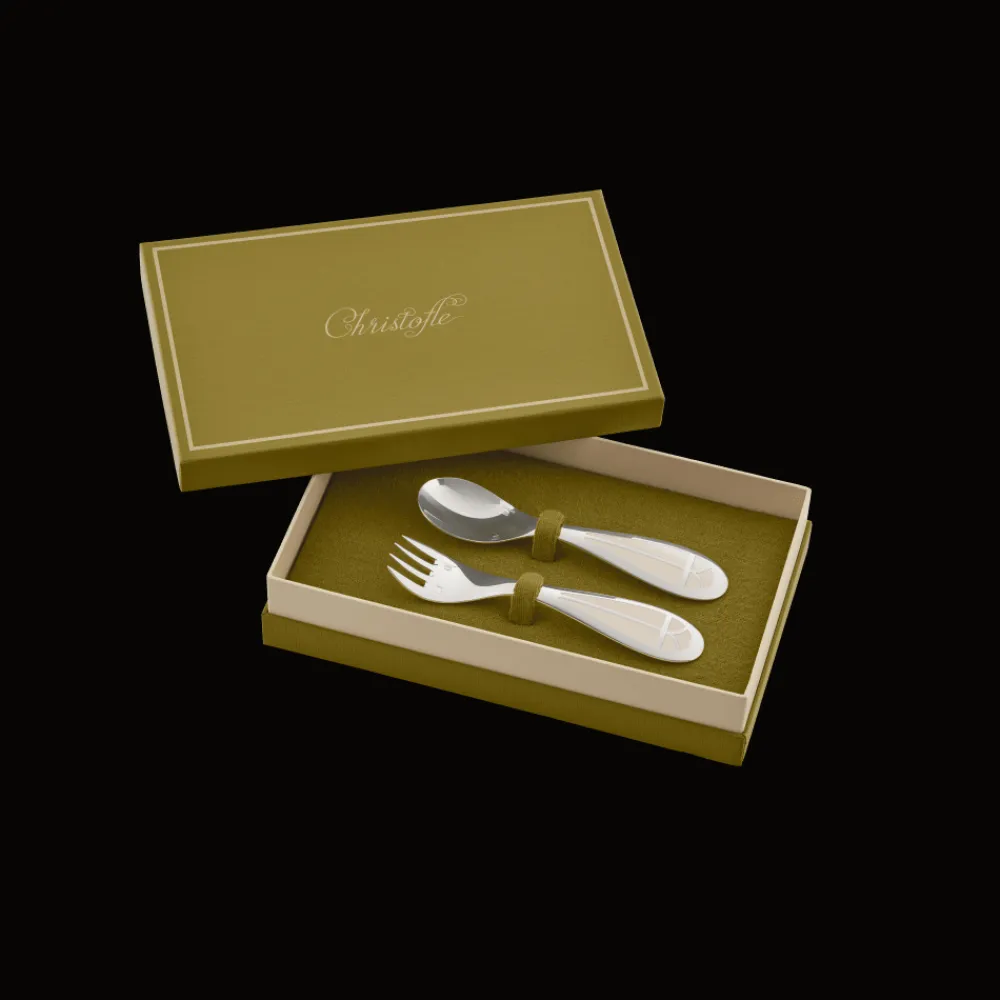 Christofle Silver-plated Flatware set for baby (2 pieces) - Ivory