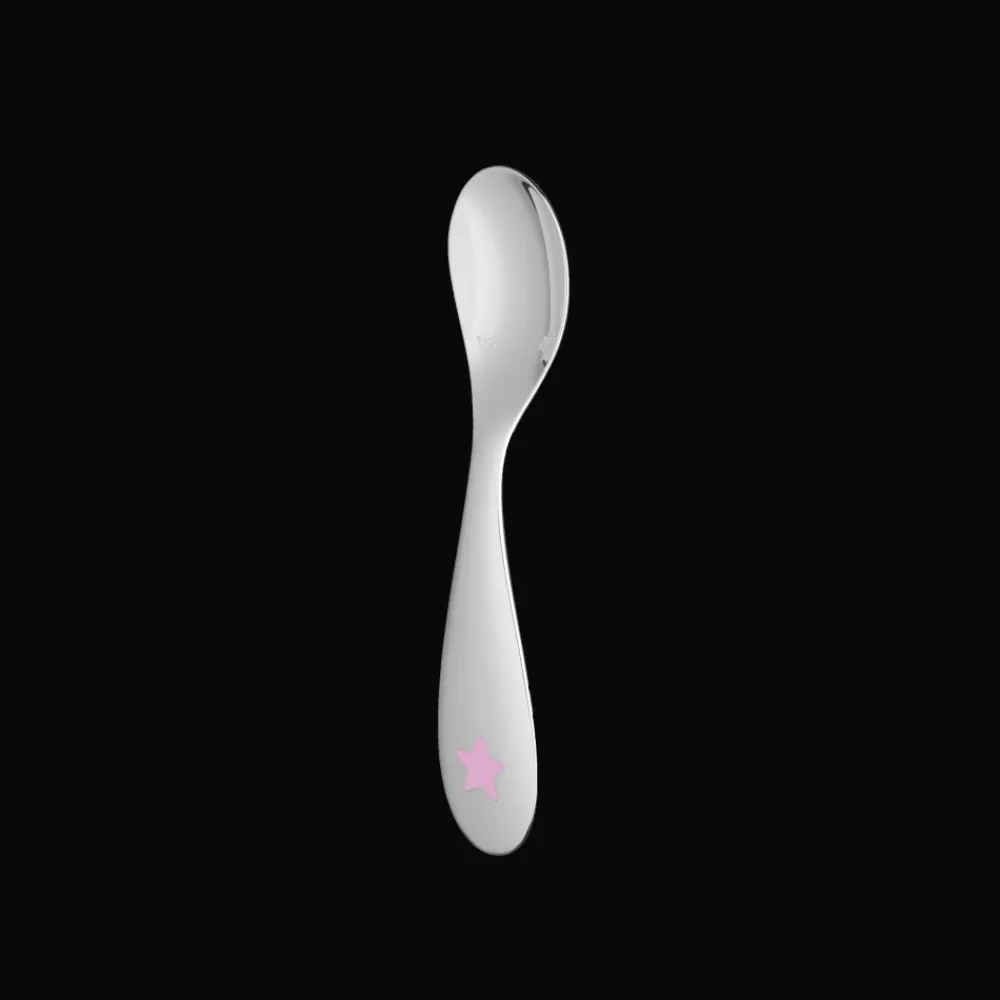 Christofle Silver-Plated Pink Star Baby Spoon