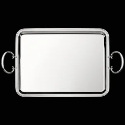Christofle Silver-Plated Rectangular Serving Tray with Handles - 17 in x 12 in