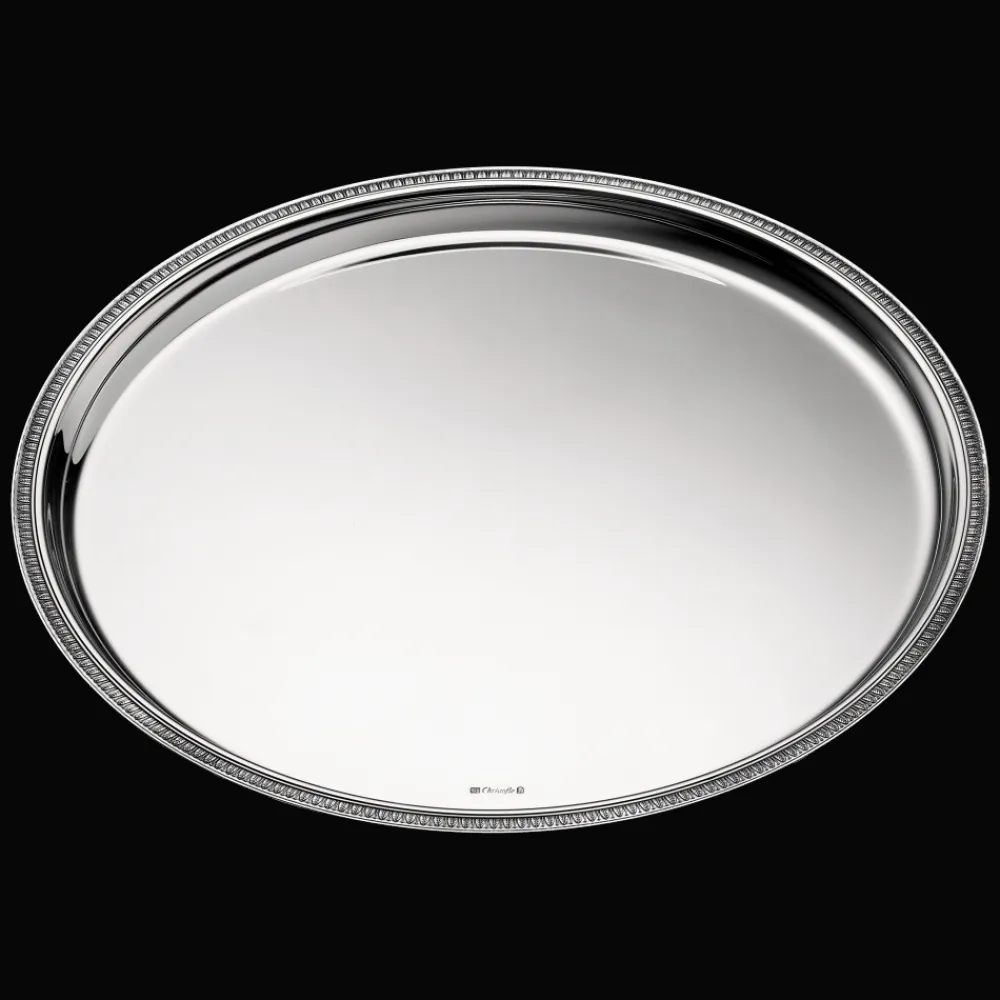 Christofle Silver-Plated Round Tray 15 in