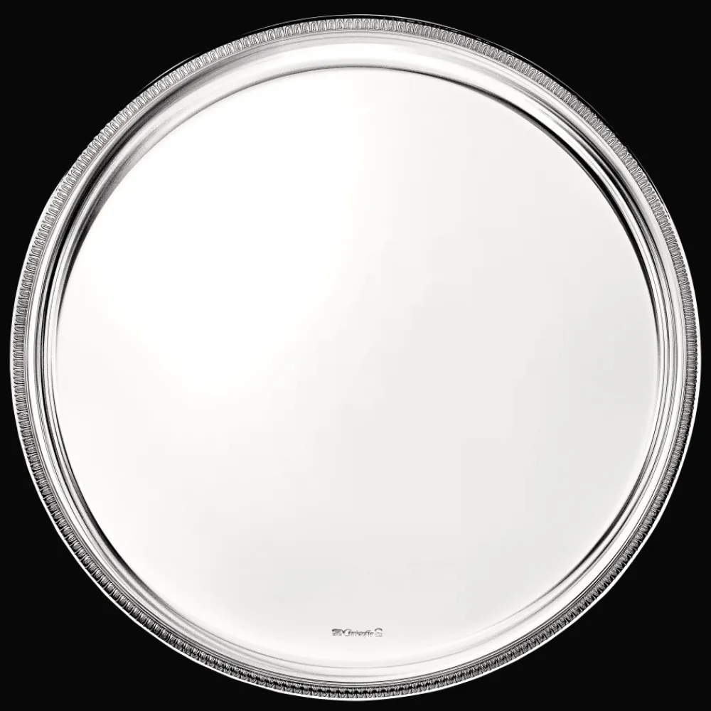 Christofle Silver-Plated Round Tray 15 in