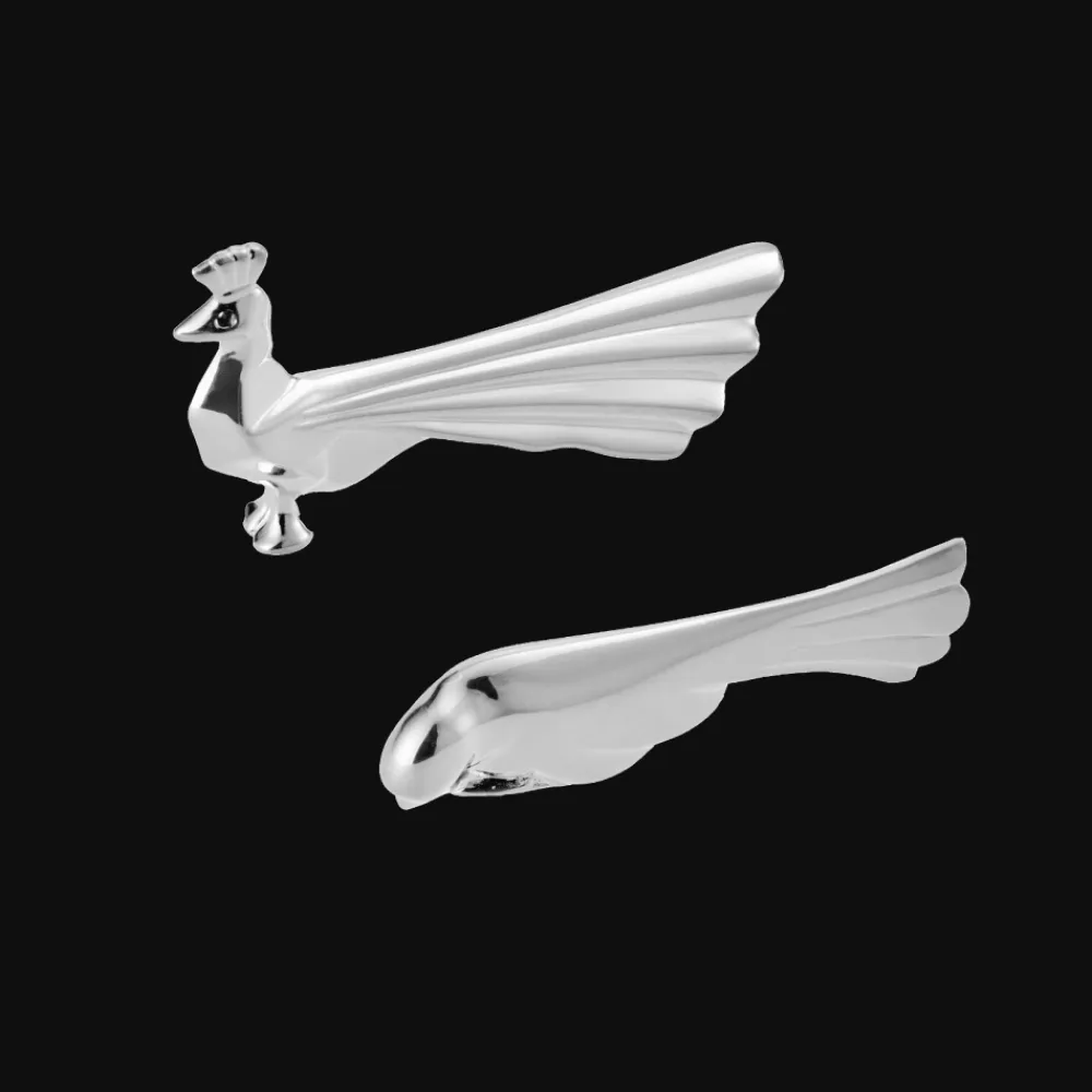 Christofle Silver-plated Set of 2 Knife Rests Peacock and Dove