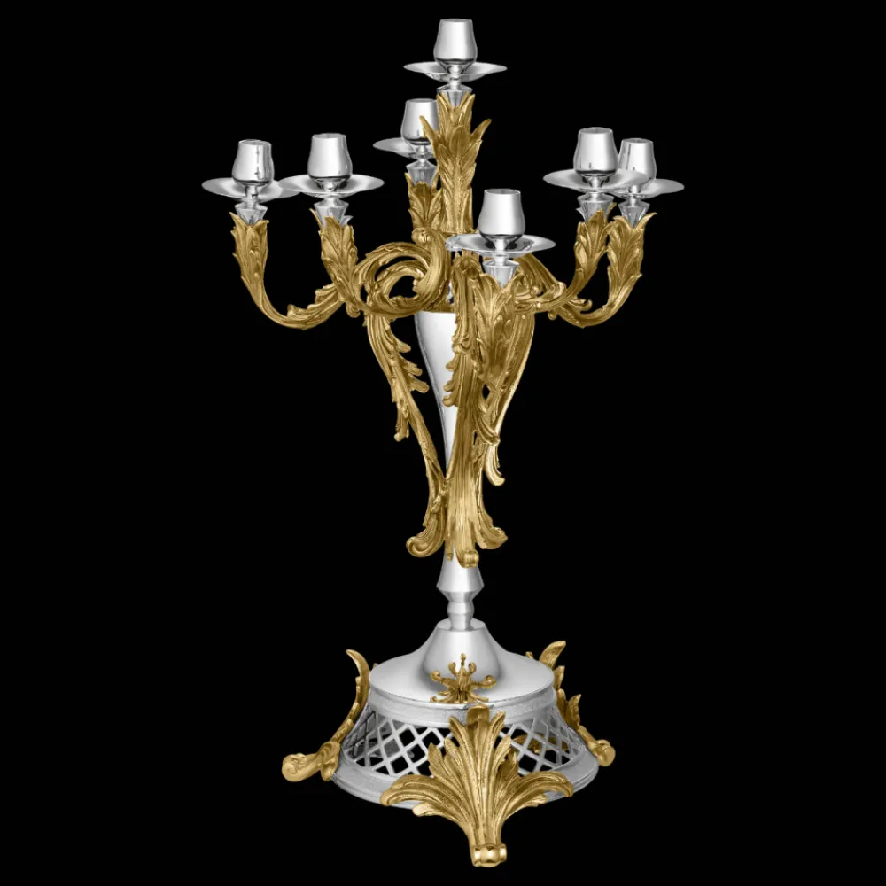 Christofle Silver plated seven light candelabra