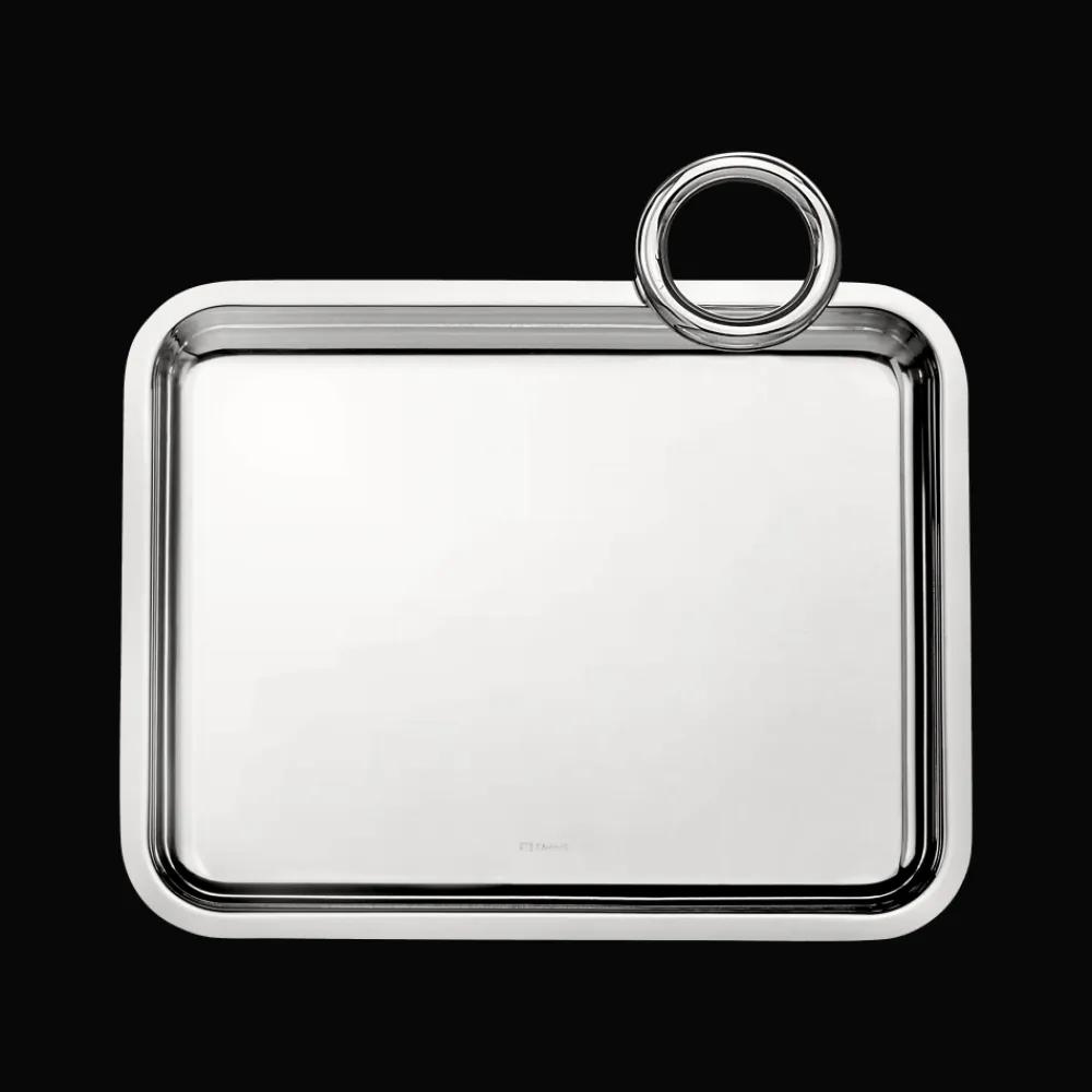 Christofle Silver-Plated Single-Handle Tray 8 x 6 in