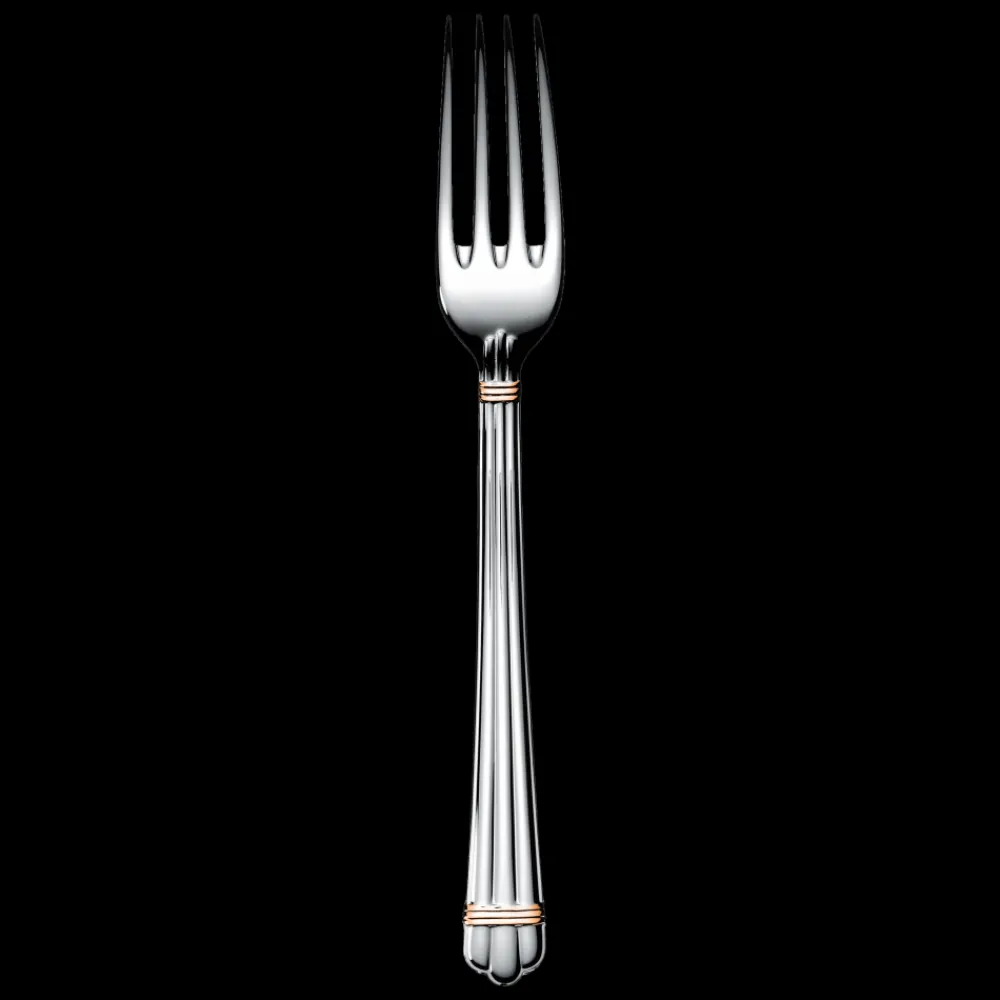 Christofle Silver-Plated Standard Dinner Fork with Gold Ring