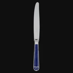 Christofle Silver-Plated Standard Dinner Knife - Marbled Blue