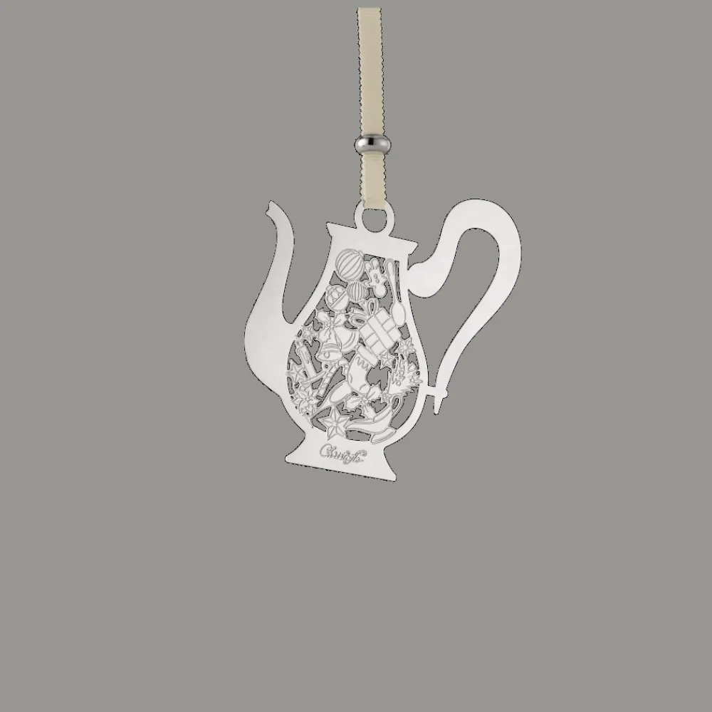 Christofle Silver-Plated Teapot Ornament - 2024