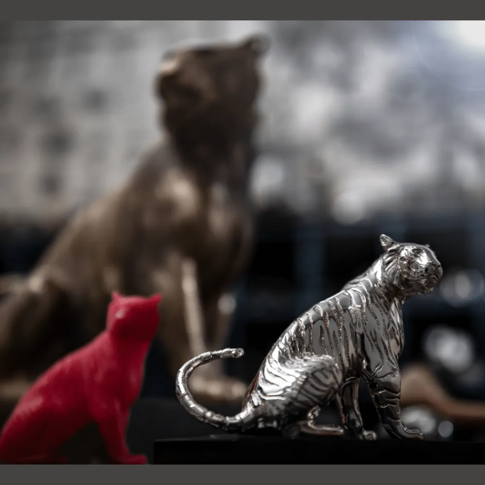 Christofle Sitting Tiger Small Size Sterling Silver - Haute Orfèvrerie