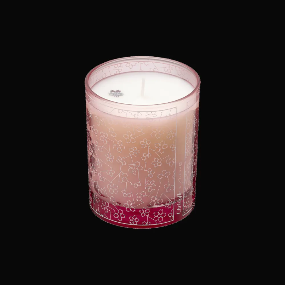 Christofle Small Candle with flower decoration