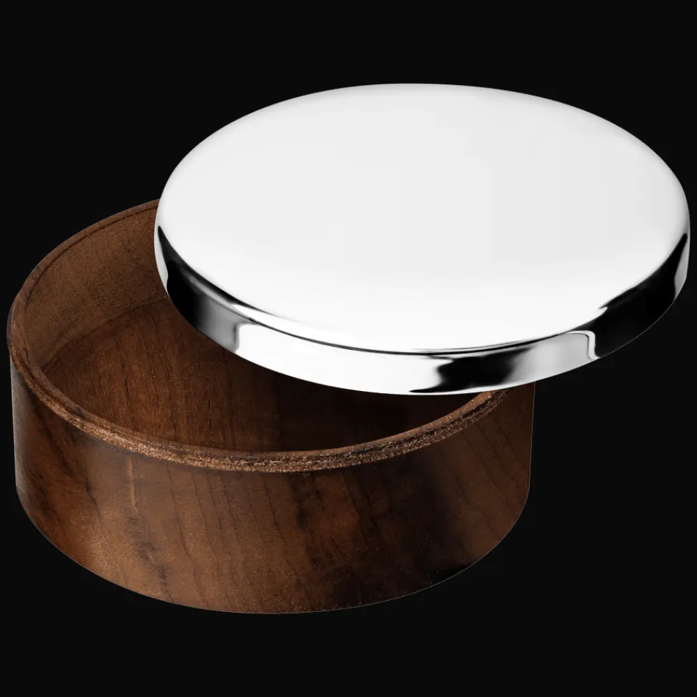 Christofle Small Wood Silver-Plated Box - 3 15/16 in. (8 cm)