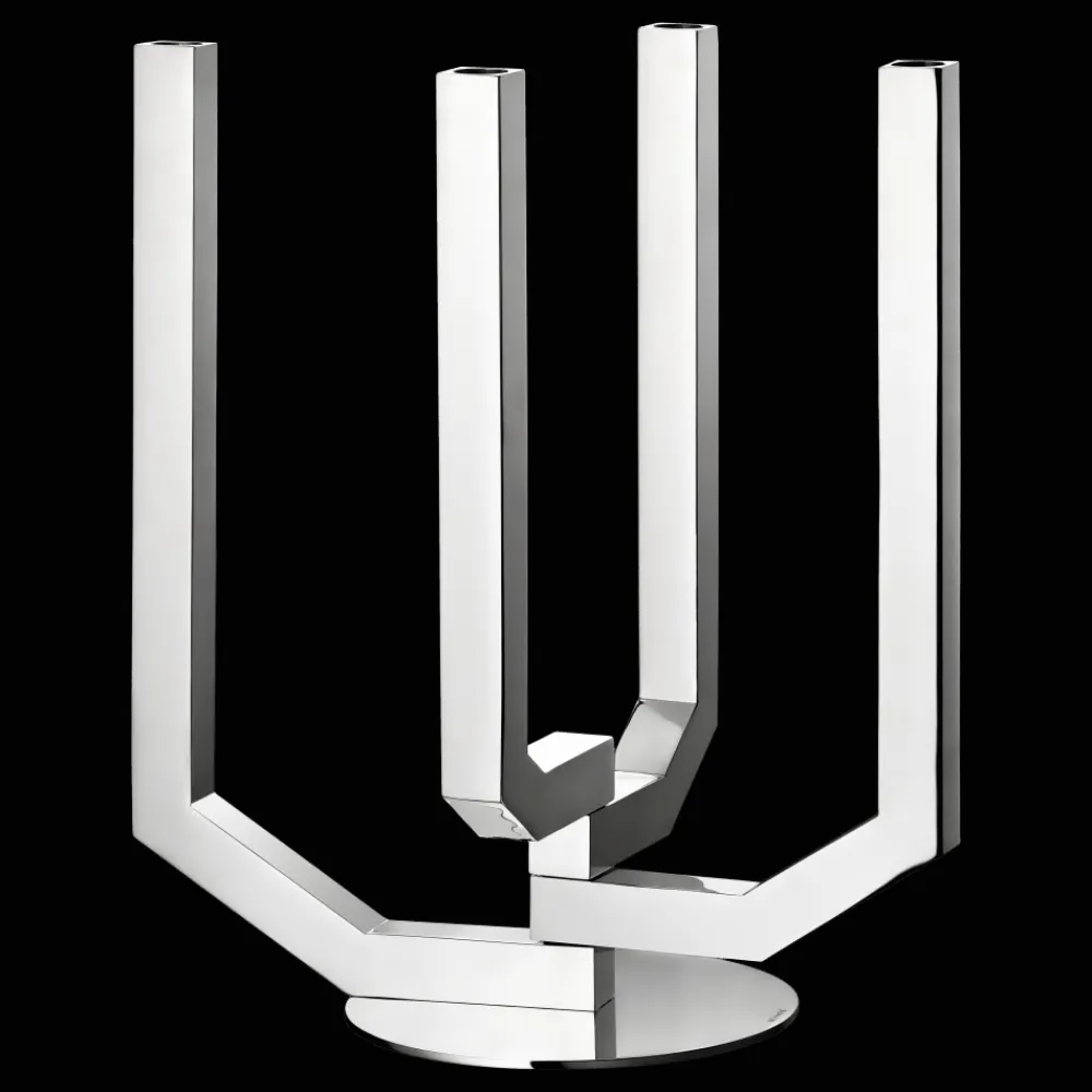 Christofle Stainless Steel 4-Arm Candelabra