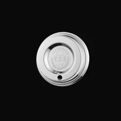 Christofle Stainless Steel Coffee Cup with Imperial Green Leather Grip