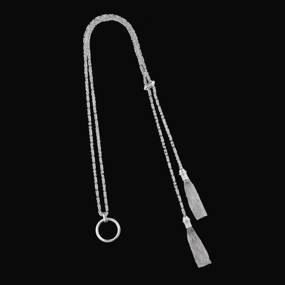 Christofle Sterling Silver Eyeglass Holder Long Necklace