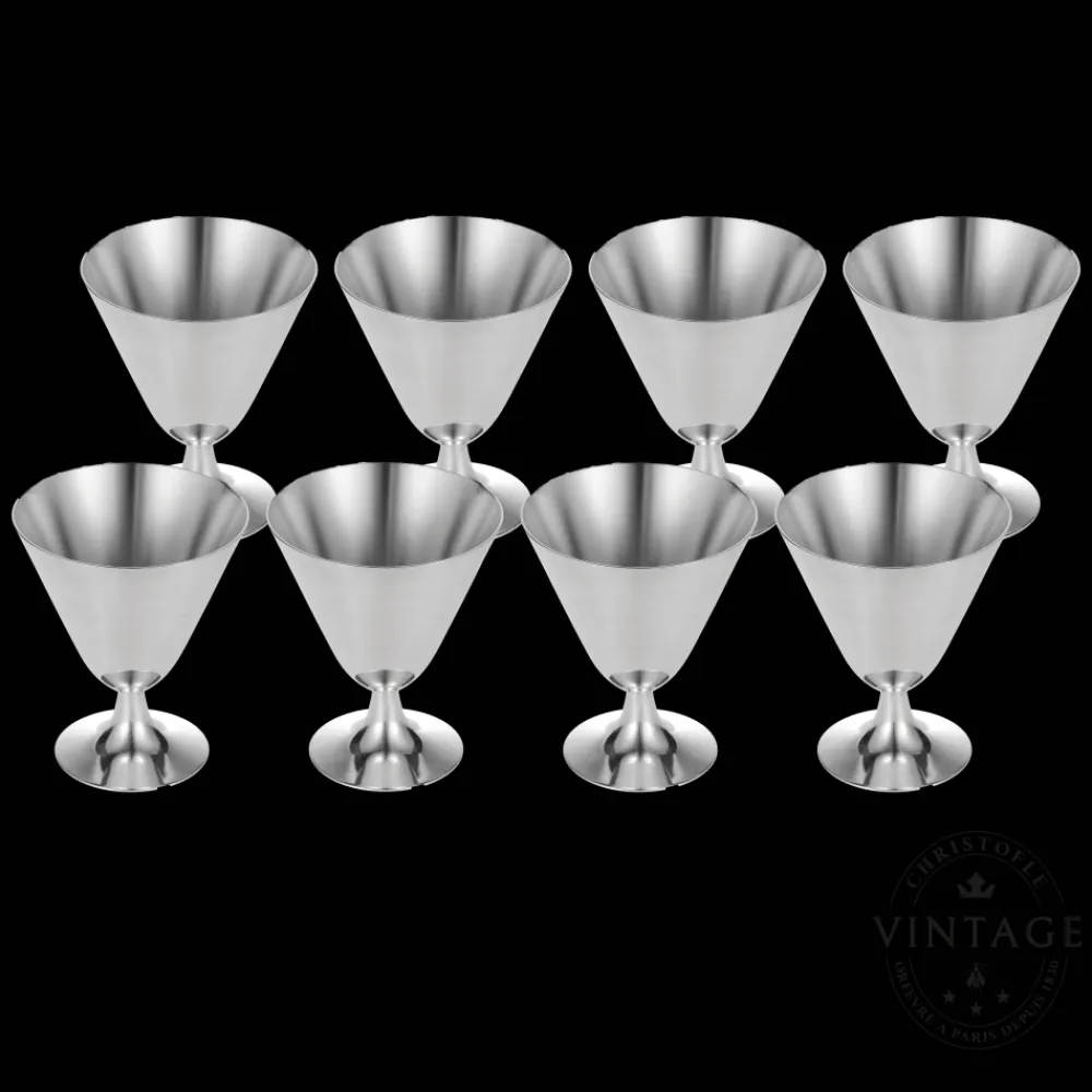 Christofle Vintage Silvered Cocktail Cups - Set of 8