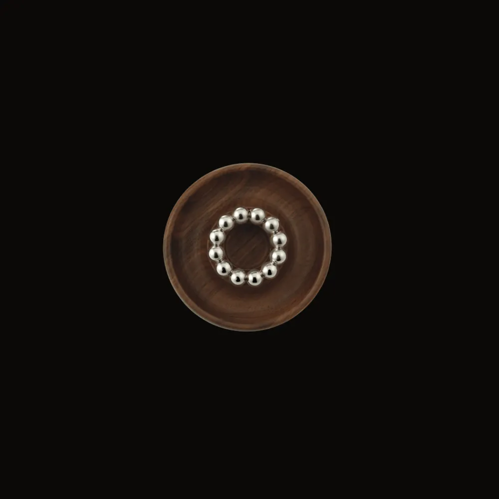 Christofle Walnut Silver-Plated Candle Holder